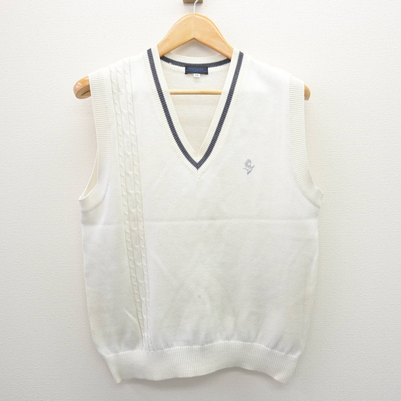 【中古】神奈川県 相模女子大学高等部 女子制服 2点 (ニットベスト・ブラウス) sf120674