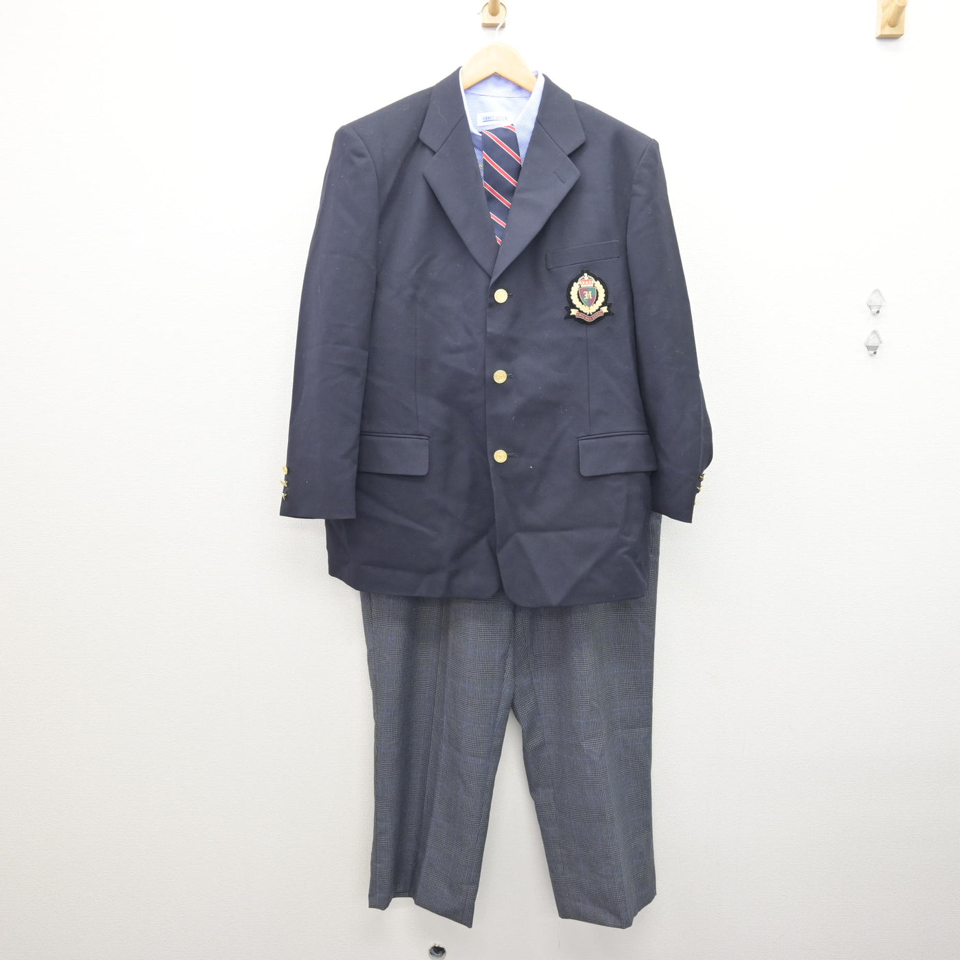 【中古】静岡県 沼津学園飛龍高等学校/旧制服 男子制服 5点 (ブレザー・シャツ・ズボン) sf120692