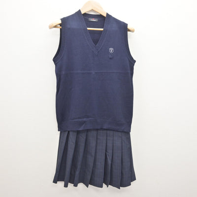 【中古】北海道 恵庭中学校 女子制服 5点 (ブレザー・ニットベスト・スカート) sf120703