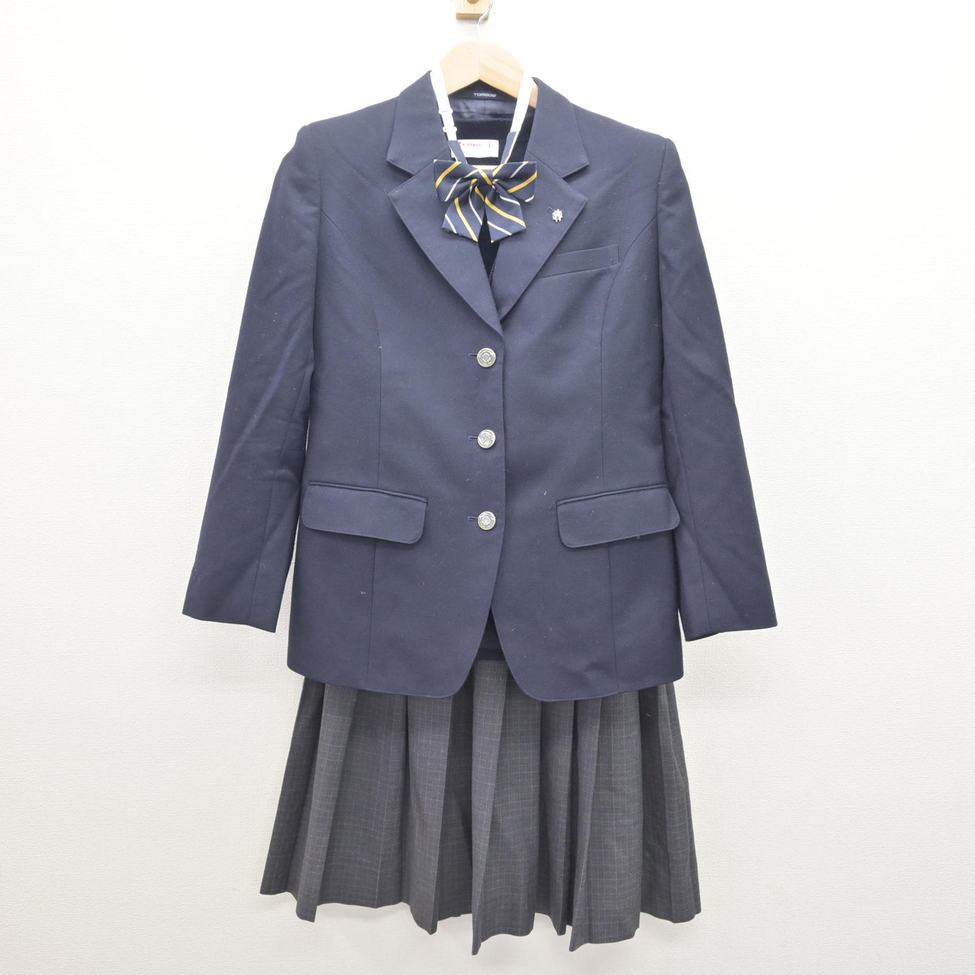 【中古】北海道 札幌平岸高等学校 女子制服 5点 (ブレザー・ニット・スカート) sf120709