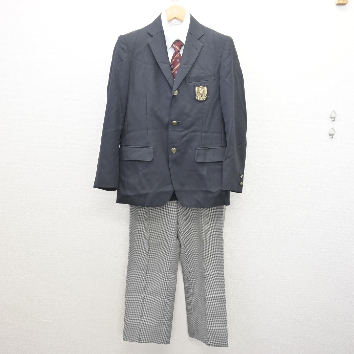 【中古】東京都 杉並学院高等学校 男子制服 5点 (ブレザー・シャツ・ズボン) sf120729