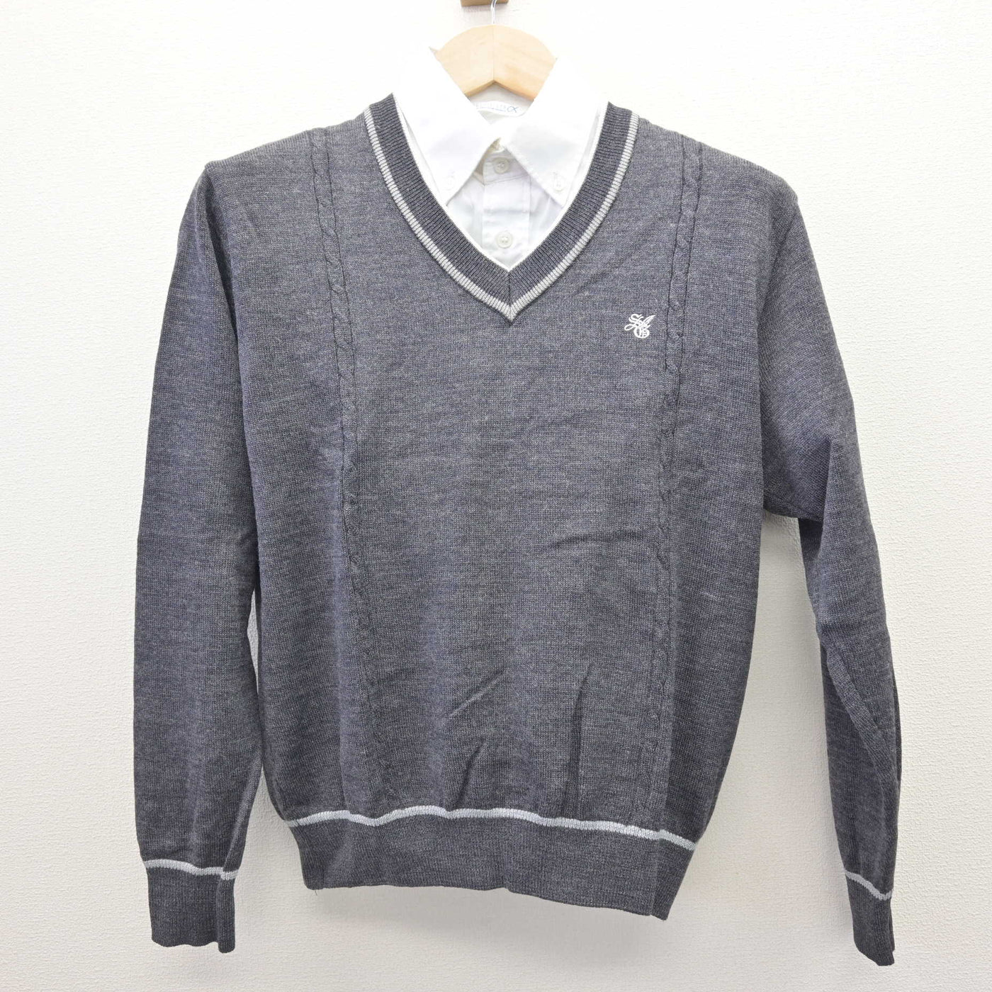 【中古】東京都 杉並学院高等学校 男子制服 3点 (ニット・シャツ) sf120731