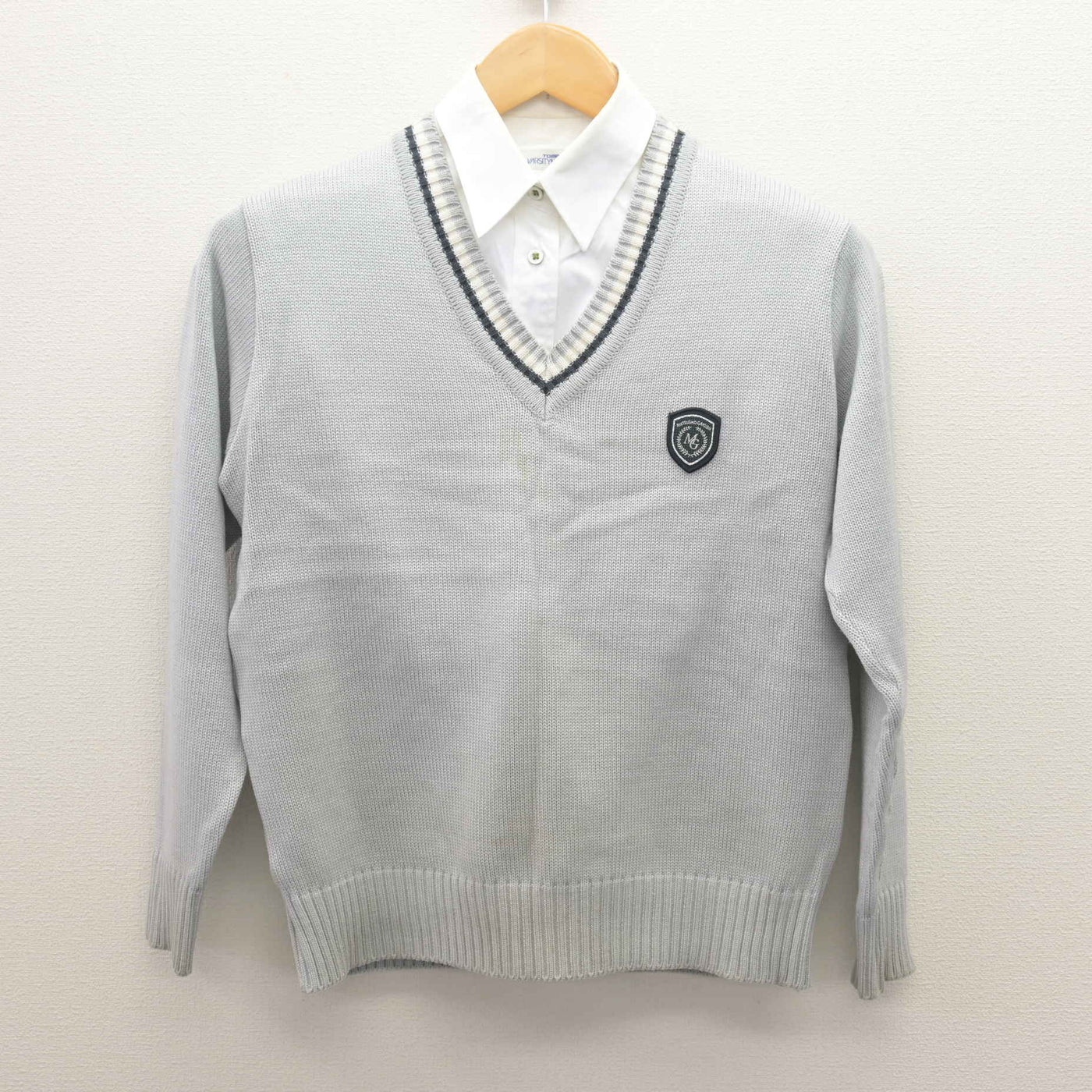 【中古】長野県 松商学園高等学校 女子制服 2点 (ニット・シャツ) sf120792