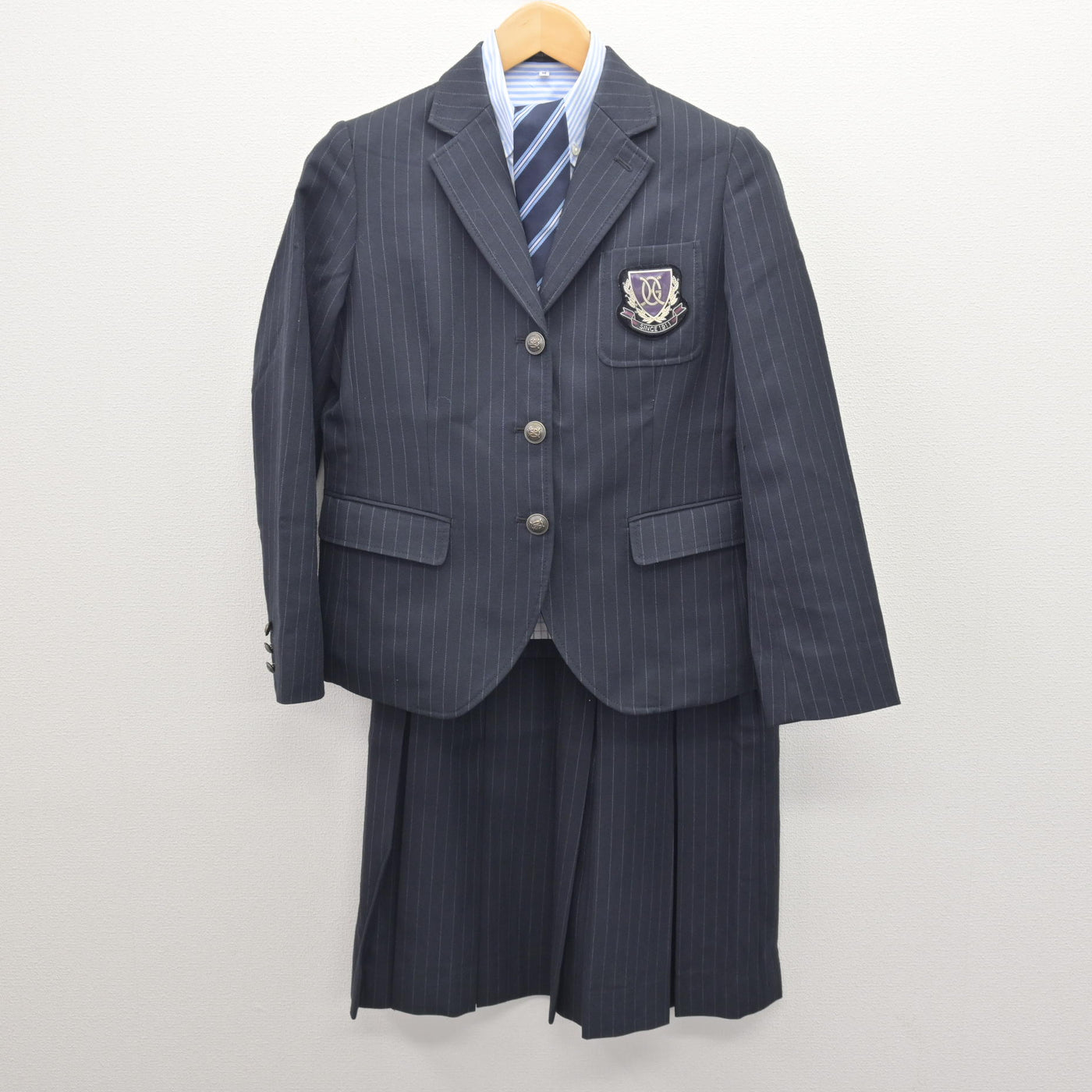 【中古】熊本県 九州学院高等学校 女子制服 5点 (ブレザー・シャツ・スカート) sf120795