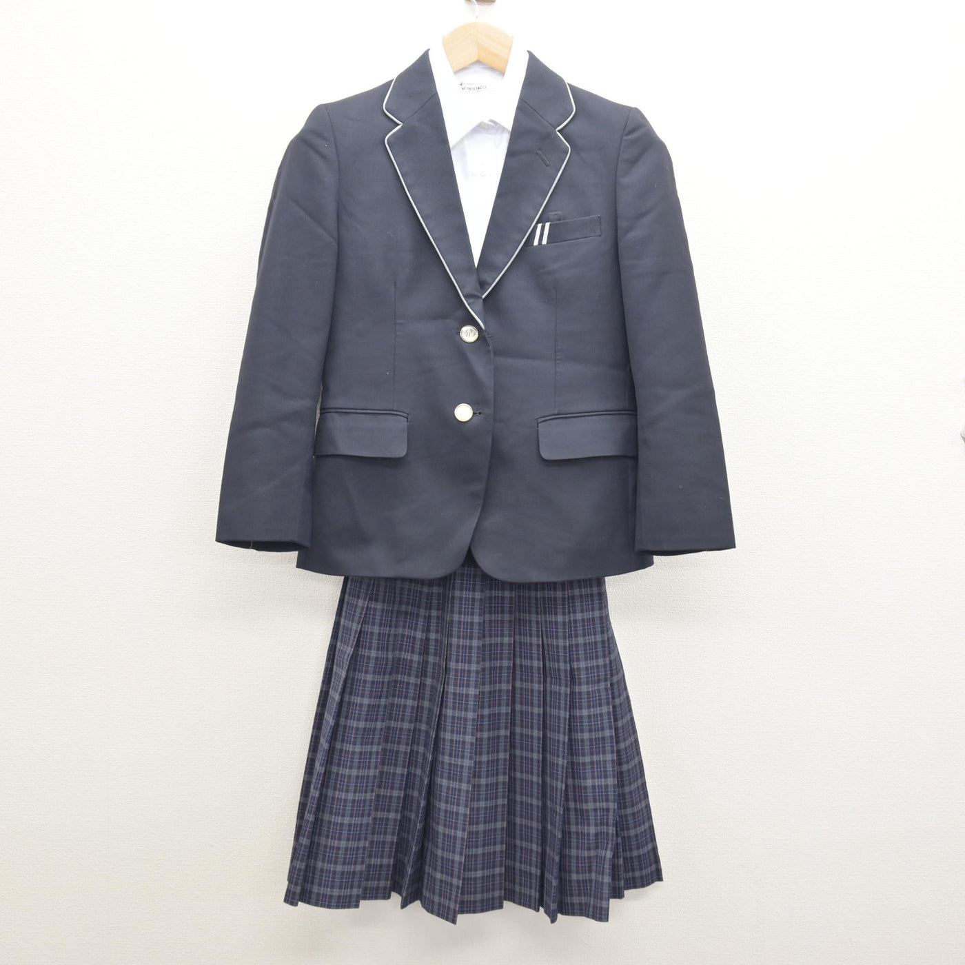 中古】愛知県 一宮市公立中学校標準服 女子制服 3点 (ブレザー・シャツ 