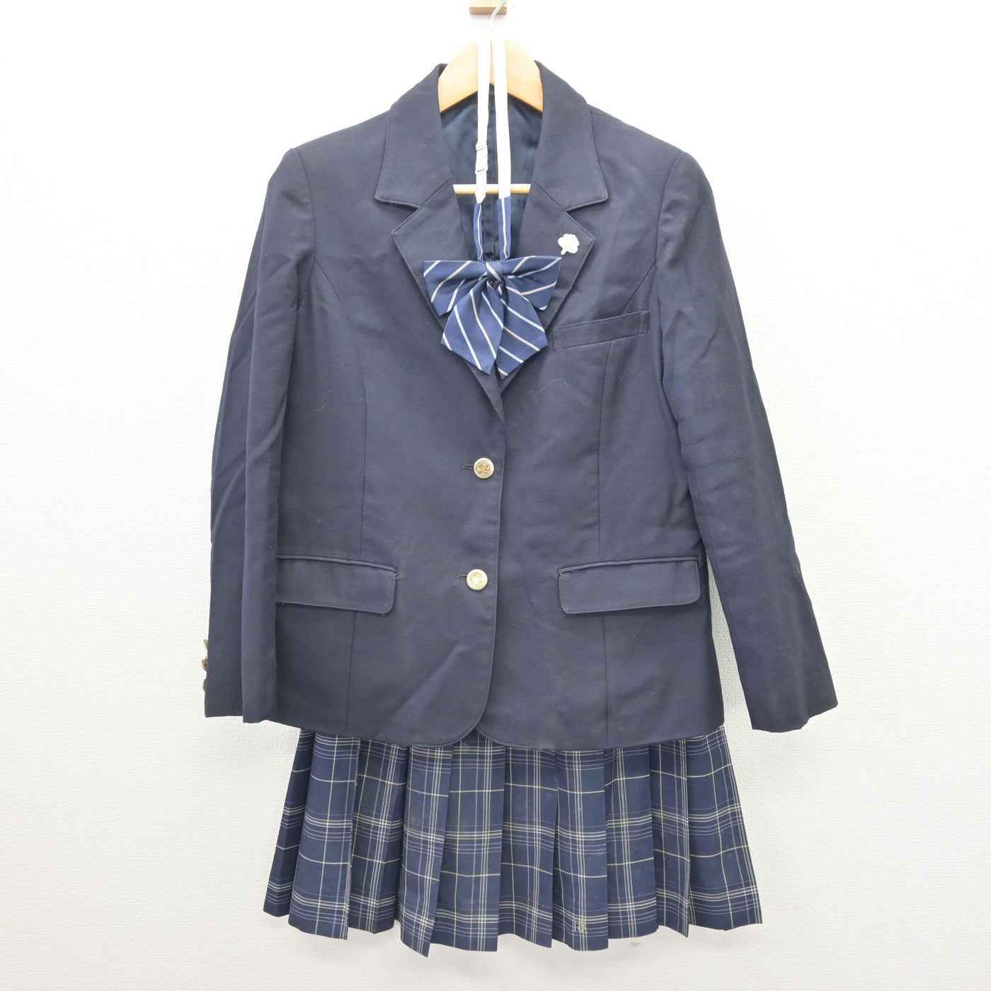 【中古】東京都 広尾高等学校 女子制服 4点 (ブレザー・スカート) sf120851