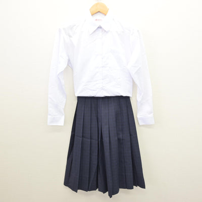 【中古】福岡県 福岡市内中学標準服 女子制服 3点 (ブレザー・シャツ・スカート) sf120870