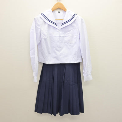 【中古】和歌山県 貴志中学校 女子制服 2点 (セーラー服・スカート) sf120873