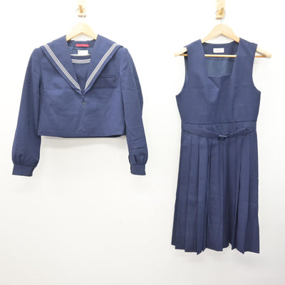 【中古】福岡県 横手中学校 女子制服 2点 (セーラー服・ジャンパースカート) sf120907