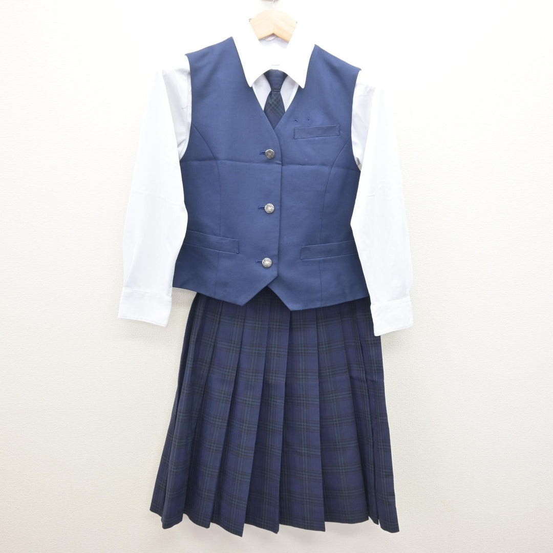 中古】福岡県 春日高等学校 女子制服 5点 (ブレザー・ベスト・シャツ
