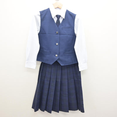【中古】福岡県 春日高等学校 女子制服 5点 (ブレザー・ベスト・シャツ・スカート) sf120912