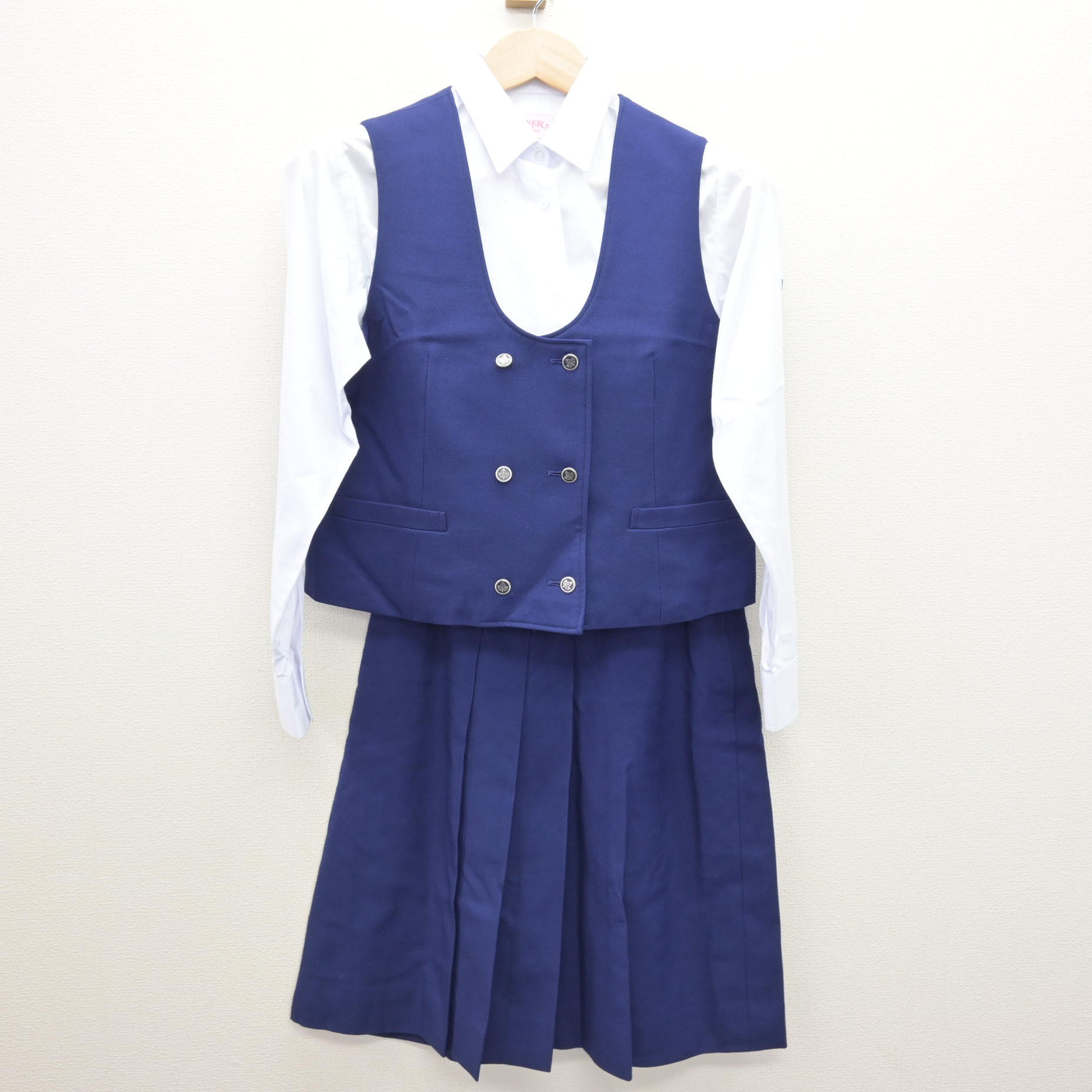 【中古】埼玉県 狭山経済高等学校 女子制服 6点 (ブレザー・ベスト・シャツ・スカート) sf120913