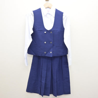 【中古】埼玉県 狭山経済高等学校 女子制服 6点 (ブレザー・ベスト・シャツ・スカート) sf120913
