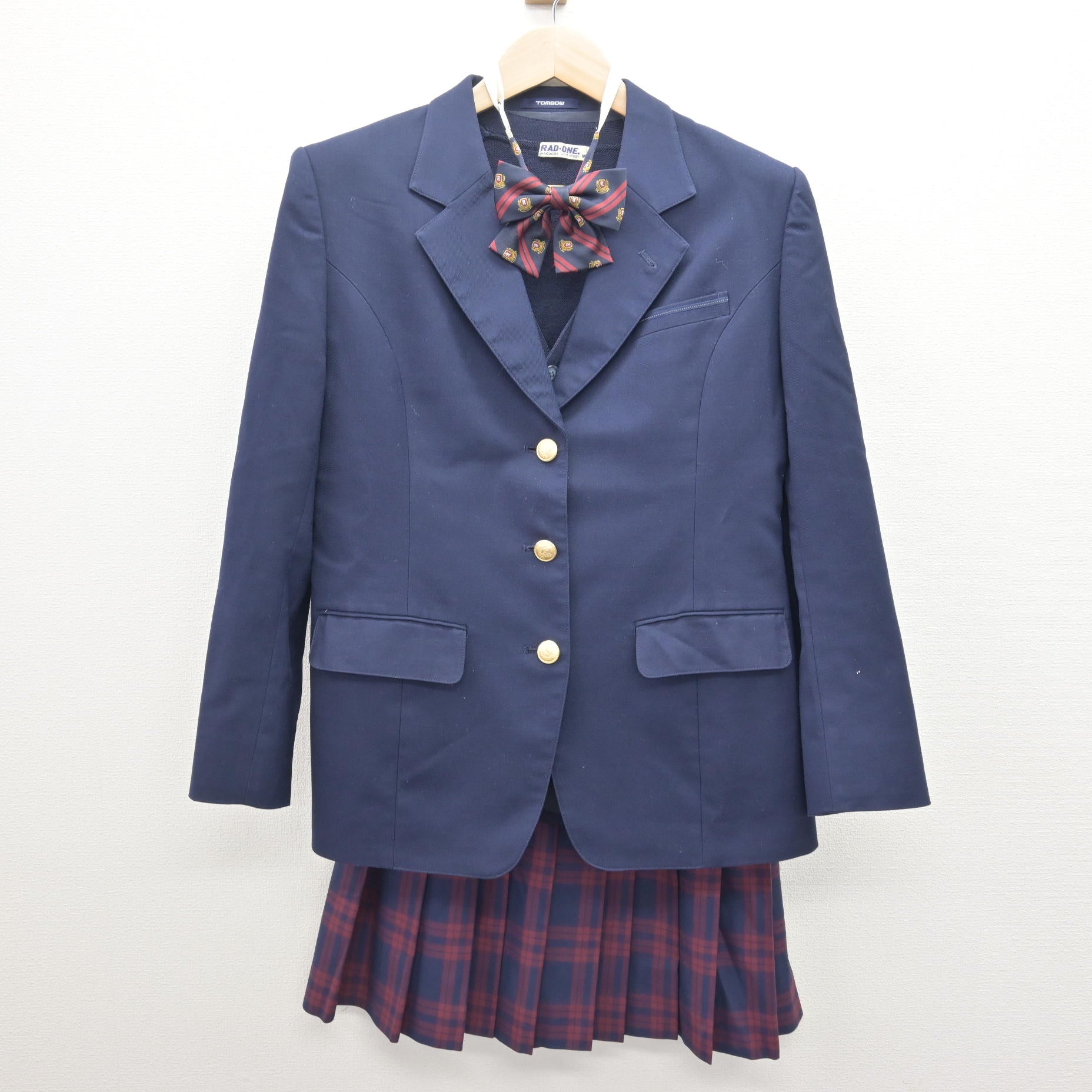 【中古】福島県 あさか開成高等学校 女子制服 4点 (ブレザー・ニット・スカート) sf120930 | 中古制服通販パレイド