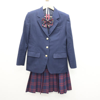 【中古】福島県 あさか開成高等学校 女子制服 3点 (ブレザー・スカート) sf120934