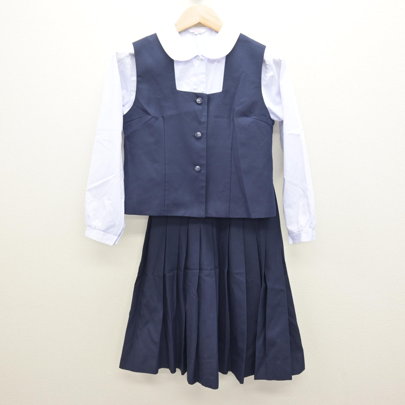 【中古】千葉県 花園中学校 女子制服 4点 (ブレザー・ベスト・シャツ・スカート) sf120949
