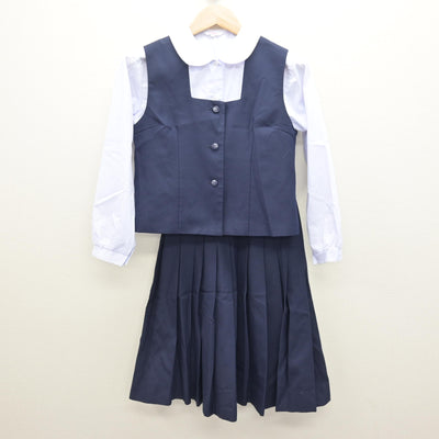 【中古】千葉県 花園中学校 女子制服 4点 (ブレザー・ベスト・シャツ・スカート) sf120949