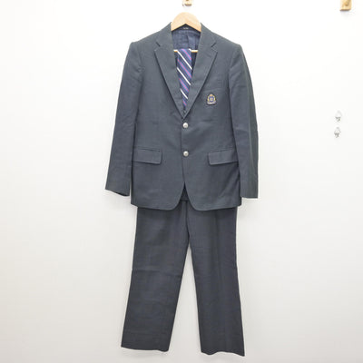 【中古】茨城県 牛久高等学校 男子制服 3点 (ブレザー・ズボン) sf120983