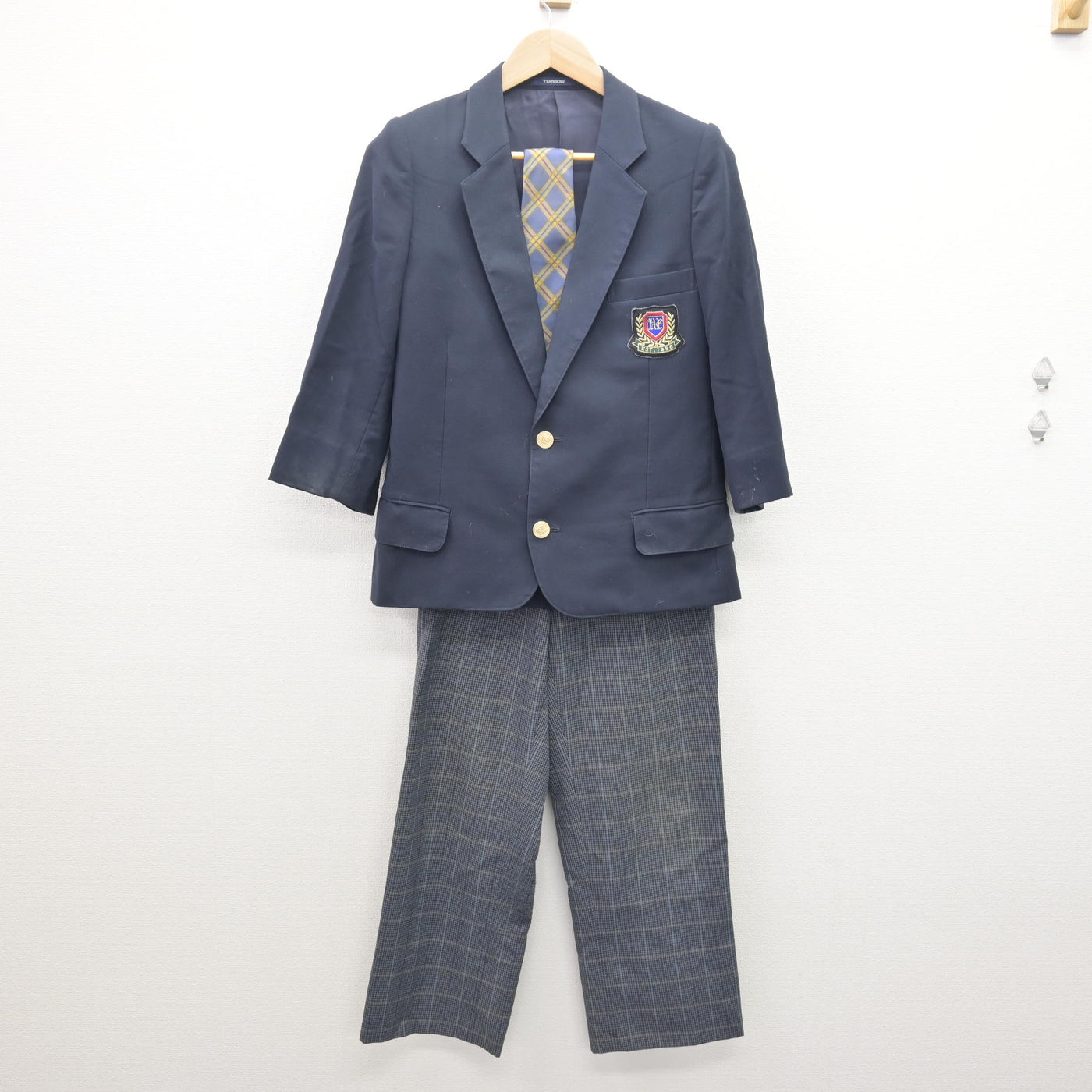 【中古】茨城県 牛久栄進高等学校 男子制服 4点 (ブレザー・ズボン・ズボン) sf120986