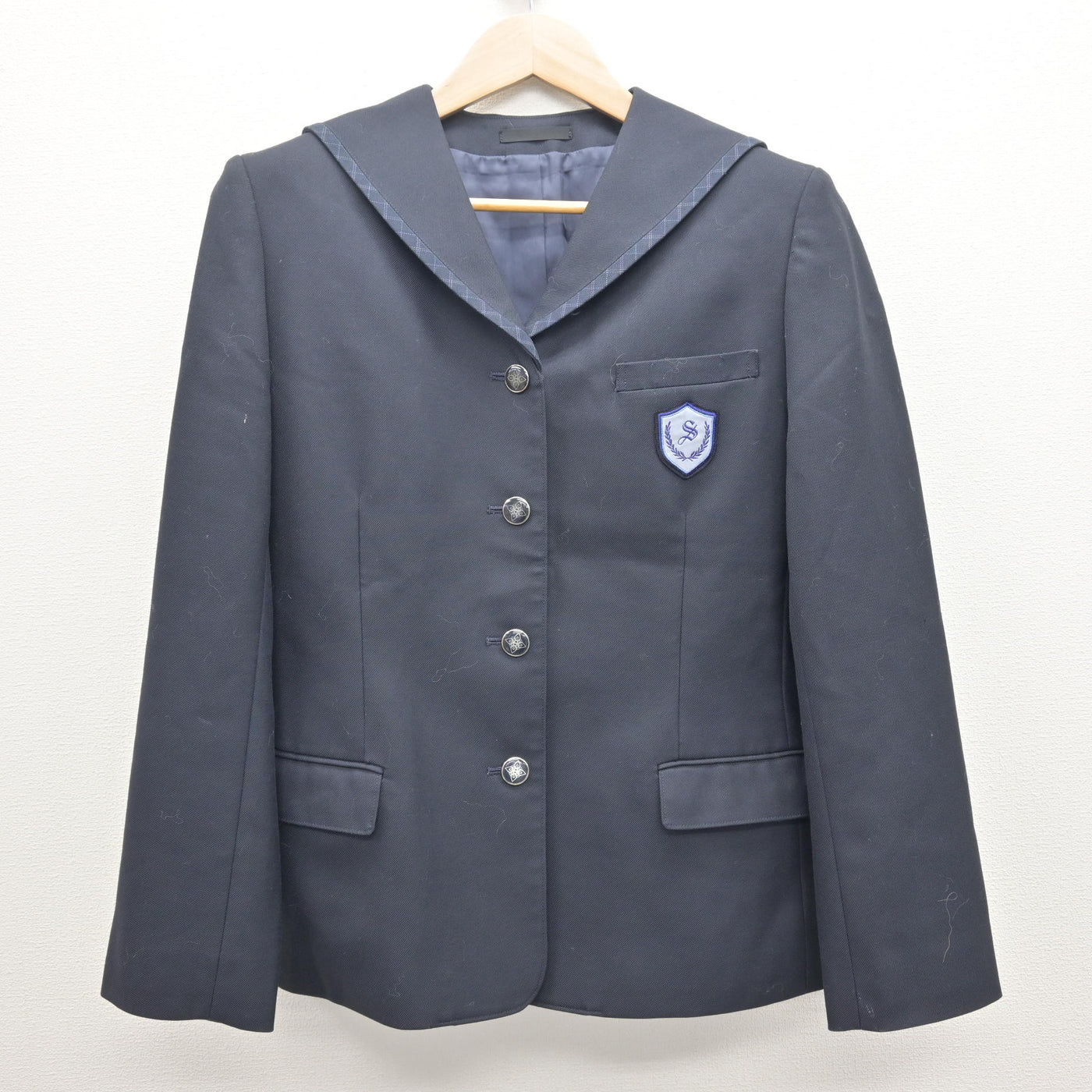【中古】福島県 塩川中学校 女子制服 2点 (ブレザー・スカート) sf121010