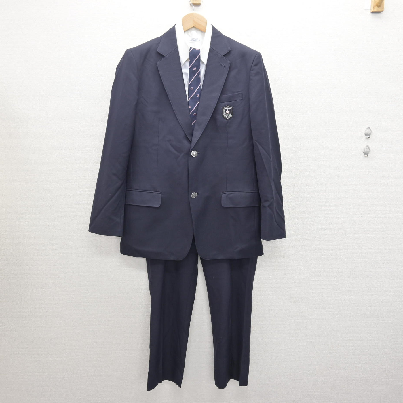 中古】大阪府 桜塚高等学校 男子制服 5点 (ブレザー・ニット・シャツ