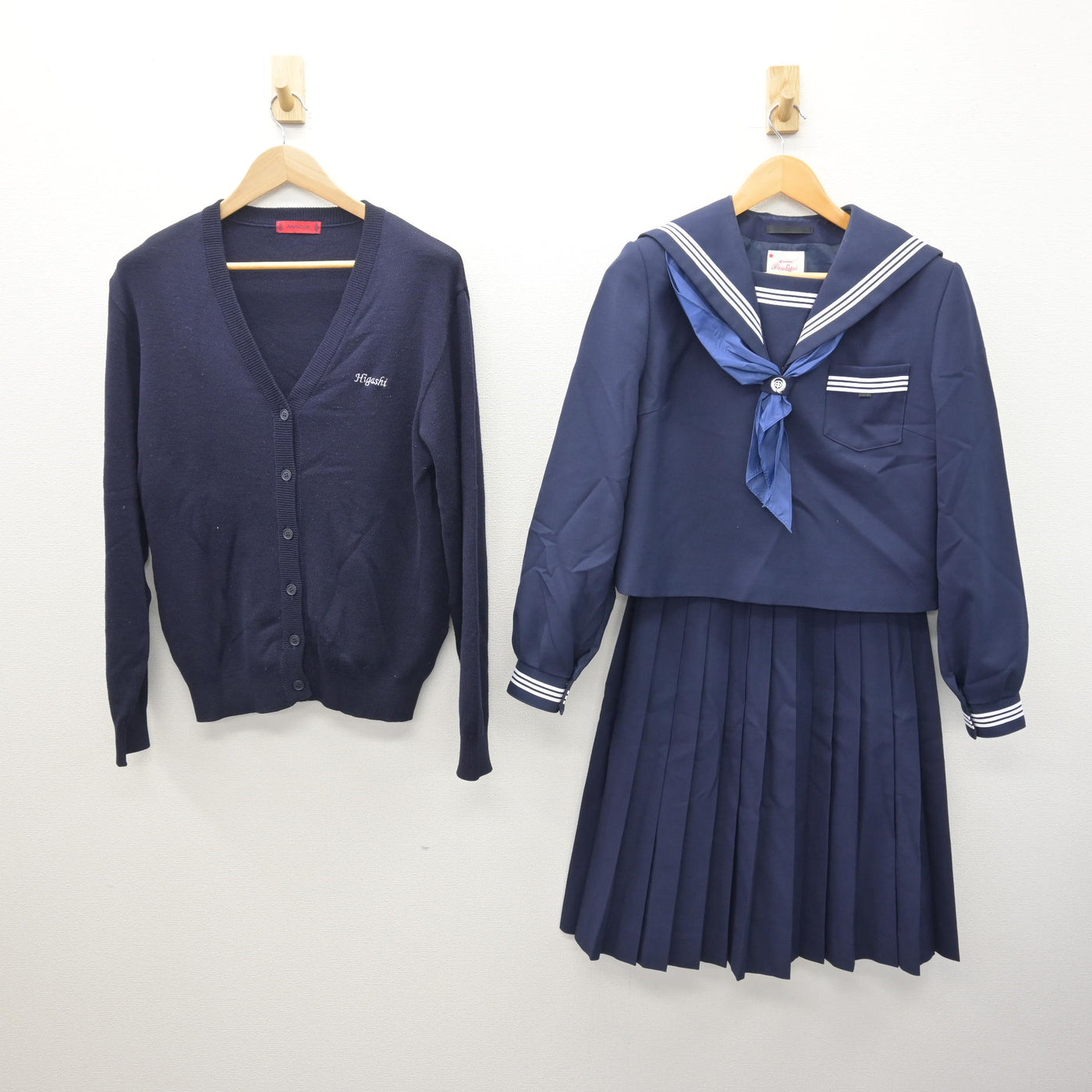 【中古】兵庫県 姫路市立東中学校 女子制服 4点 (ニット・セーラー服・スカート) sf121036
