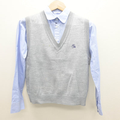 【中古】鹿児島県 鹿屋女子高等学校 女子制服 2点 (ニットベスト・シャツ) sf121071