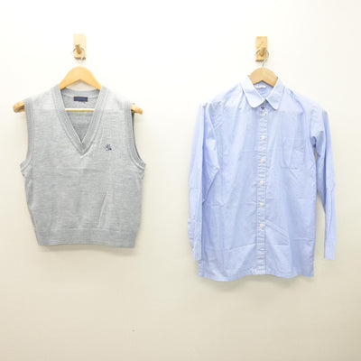 【中古】鹿児島県 鹿屋女子高等学校 女子制服 2点 (ニットベスト・シャツ) sf121071