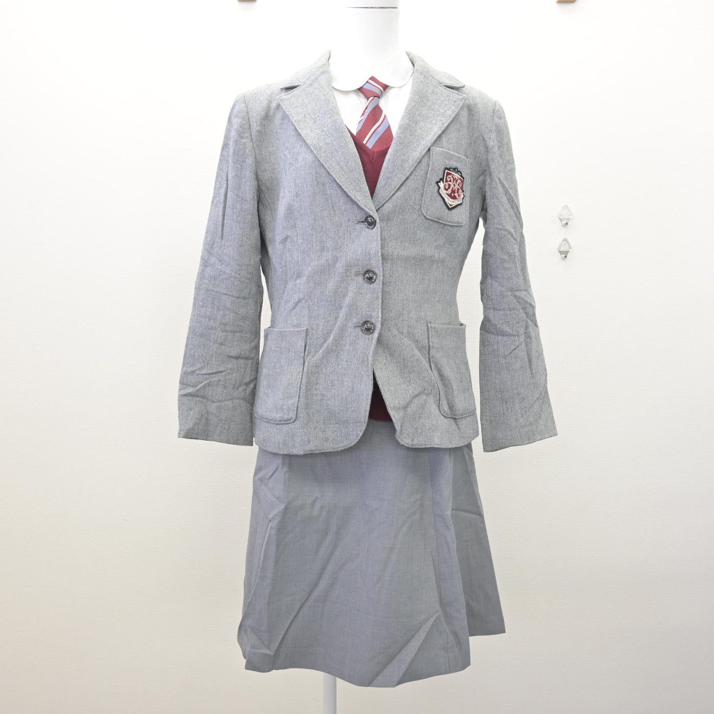 【中古】兵庫県 姫路女学院高等学校 女子制服 5点 (ブレザー・ニット・シャツ・スカート) sf121123