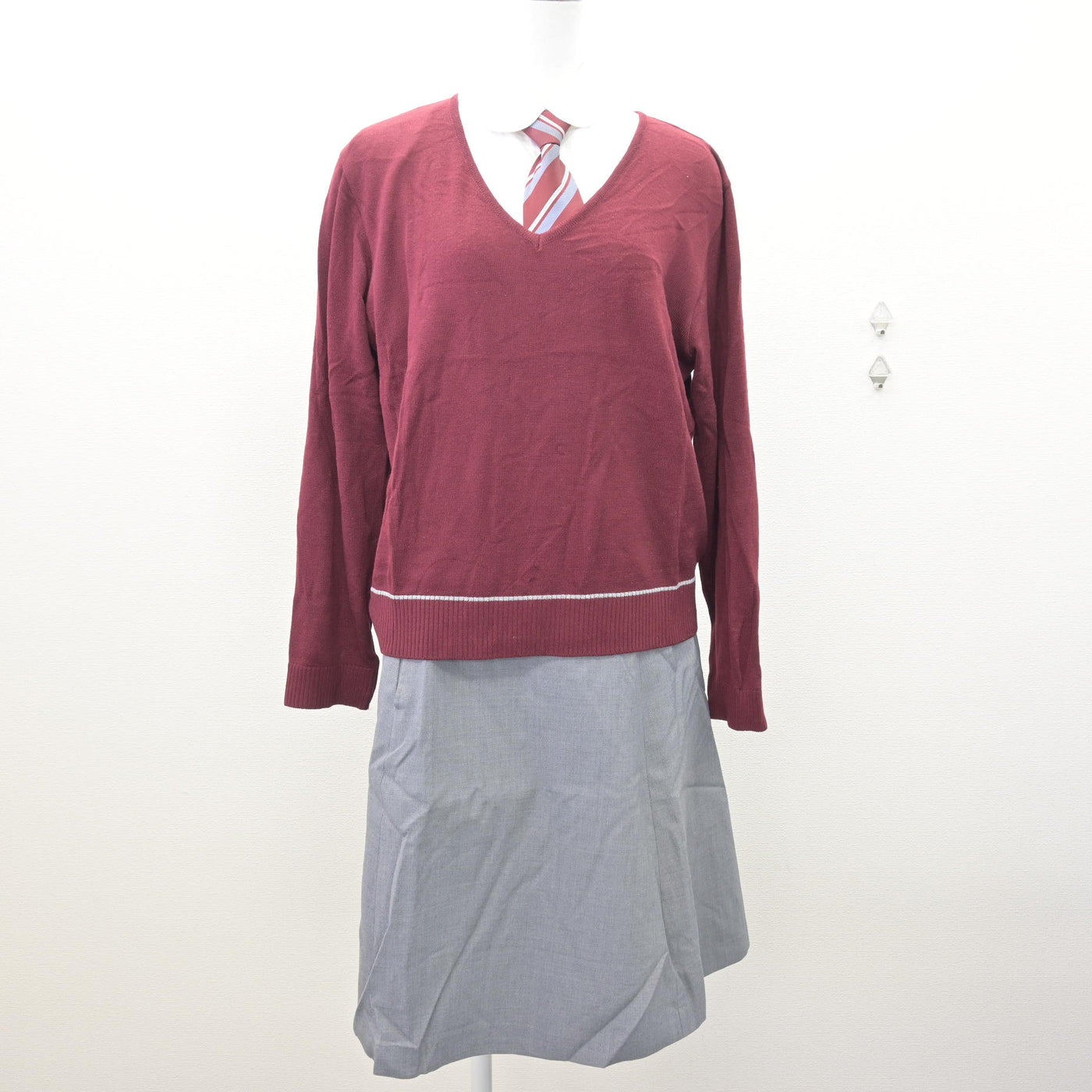 【中古】兵庫県 姫路女学院高等学校 女子制服 5点 (ブレザー・ニット・シャツ・スカート) sf121123