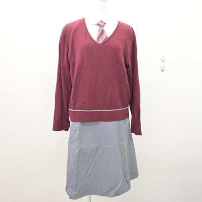 【中古】兵庫県 姫路女学院高等学校 女子制服 5点 (ブレザー・ニット・シャツ・スカート) sf121123