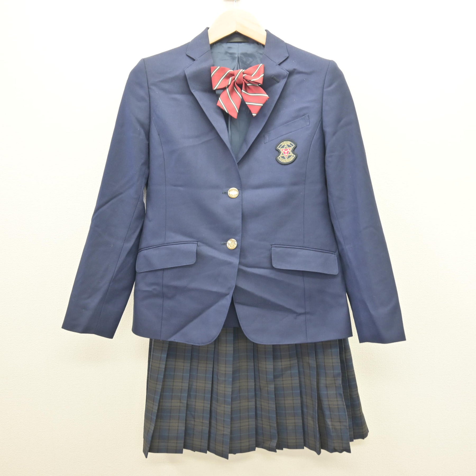 中古】大分県 鶴崎工業高等学校 女子制服 3点 (ブレザー・スカート