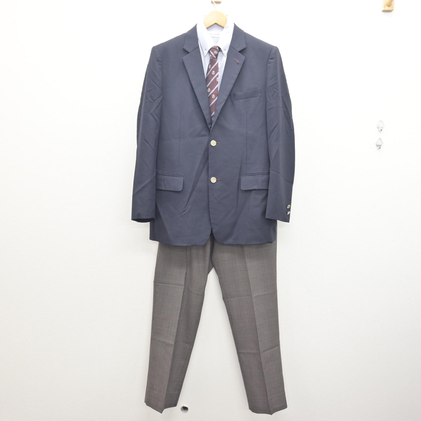 【中古】神奈川県 光明学園相模原高等学校 男子制服 4点 (ブレザー・シャツ・ズボン) sf121173