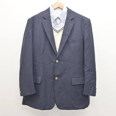 【中古】神奈川県 光明学園相模原高等学校 男子制服 3点 (ブレザー・ニット・シャツ) sf121177