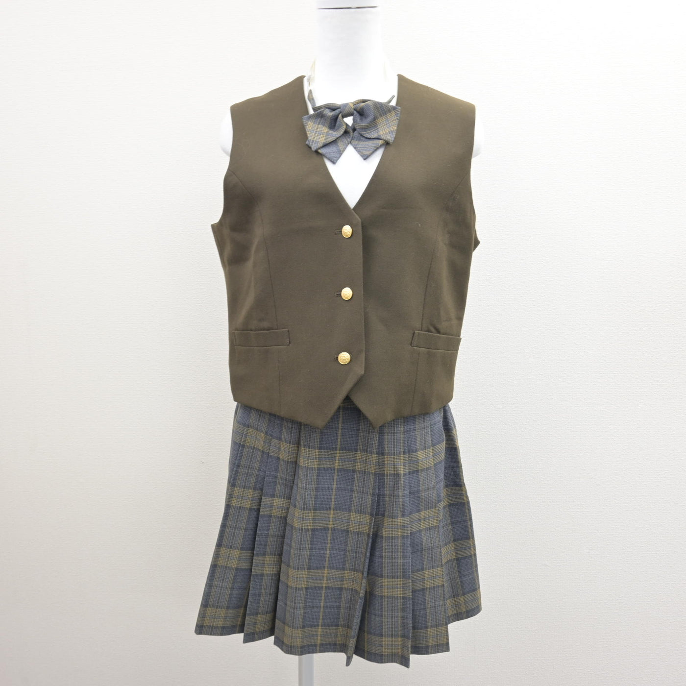 【中古】神奈川県 戸塚高等学校 女子制服 4点 (ブレザー・ベスト・スカート) sf121200