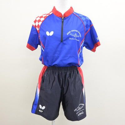 【中古】山梨県 日本航空高等学校/卓球部ユニフォーム 女子制服 3点 (部活ユニフォーム 上・部活ユニフォーム 下) sf121207