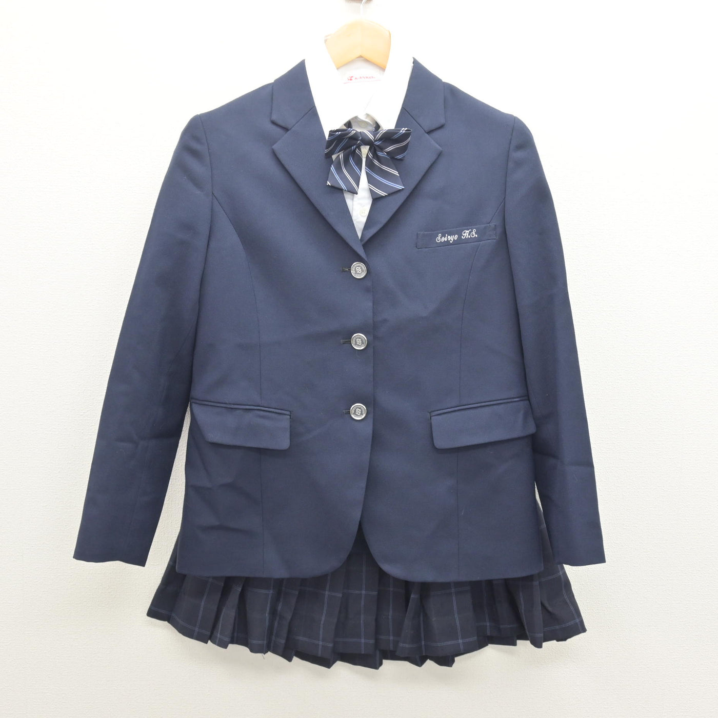 【中古】愛知県 西陵高等学校 女子制服 4点 (ブレザー・シャツ・スカート) sf121231