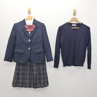 【中古】茨城県 土浦第三高等学校 女子制服 5点 (ブレザー・ニット・シャツ・スカート) sf121236