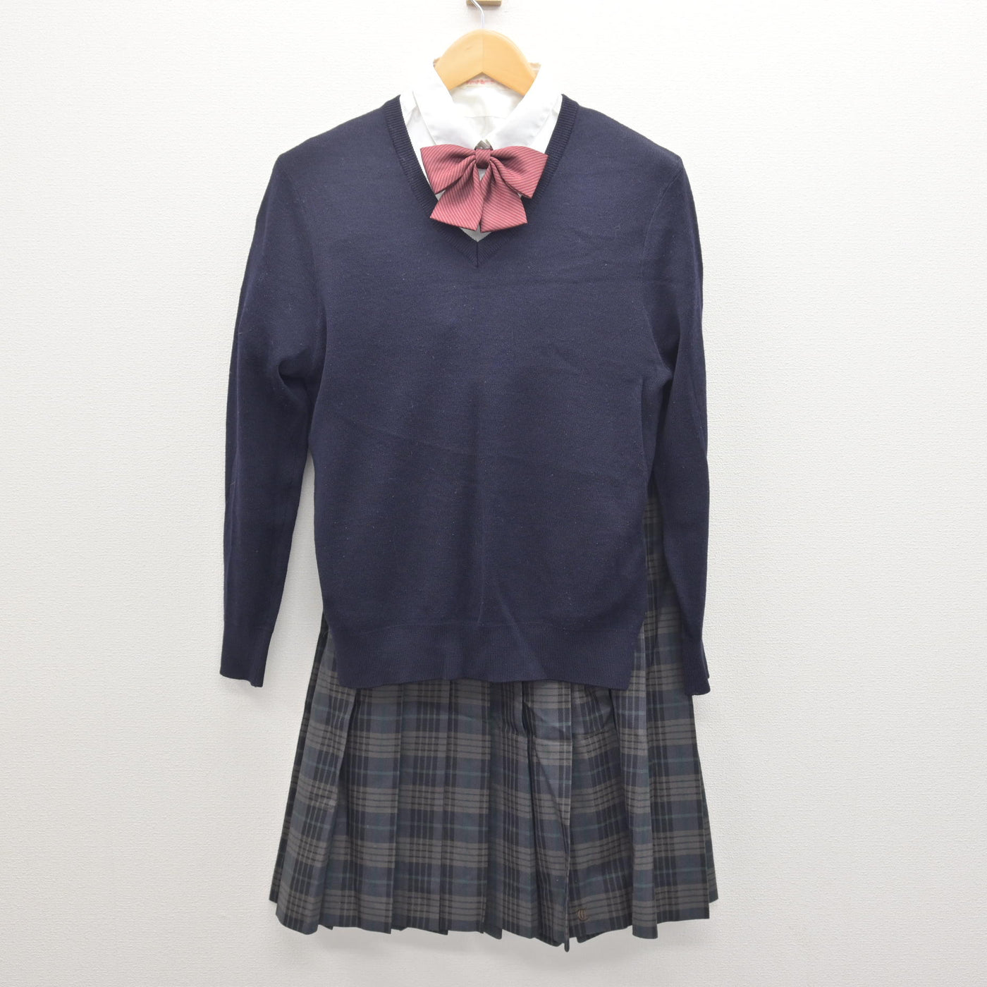 【中古】茨城県 土浦第三高等学校 女子制服 5点 (ブレザー・ニット・シャツ・スカート) sf121236