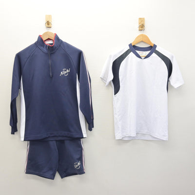 【中古】岡山県 総社西中学校 女子制服 3点 (ジャージ 上・体操服 上・体操服 下) sf121253