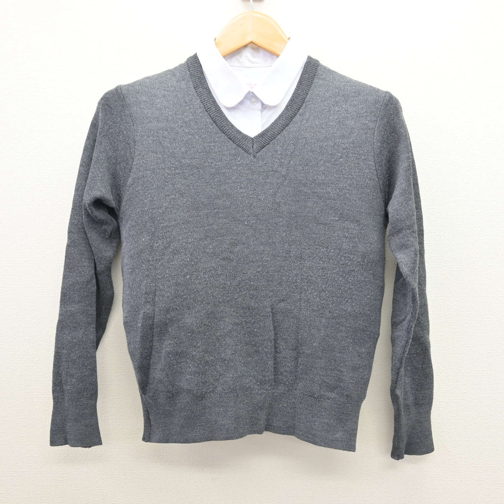 中古】兵庫県 三木高等学校 女子制服 2点 (ニット・シャツ) sf121271