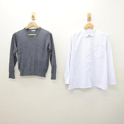 【中古】兵庫県 三木高等学校 女子制服 2点 (ニット・シャツ) sf121271