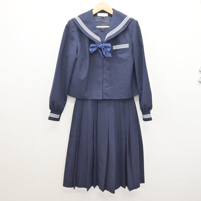 【中古】静岡県 神明中学校 女子制服 3点 (セーラー服・スカート) sf121272