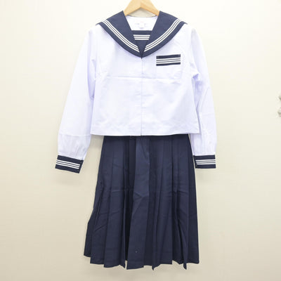【中古】静岡県 神明中学校 女子制服 3点 (セーラー服・スカート) sf121274