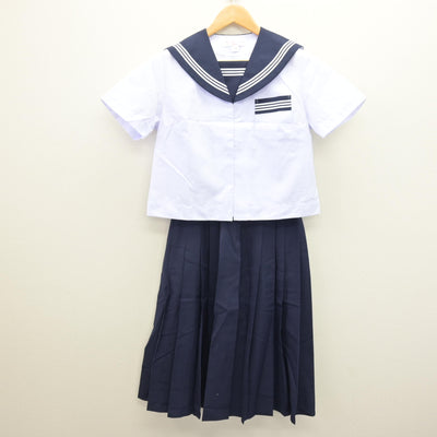 【中古】静岡県 神明中学校 女子制服 3点 (セーラー服・スカート) sf121274