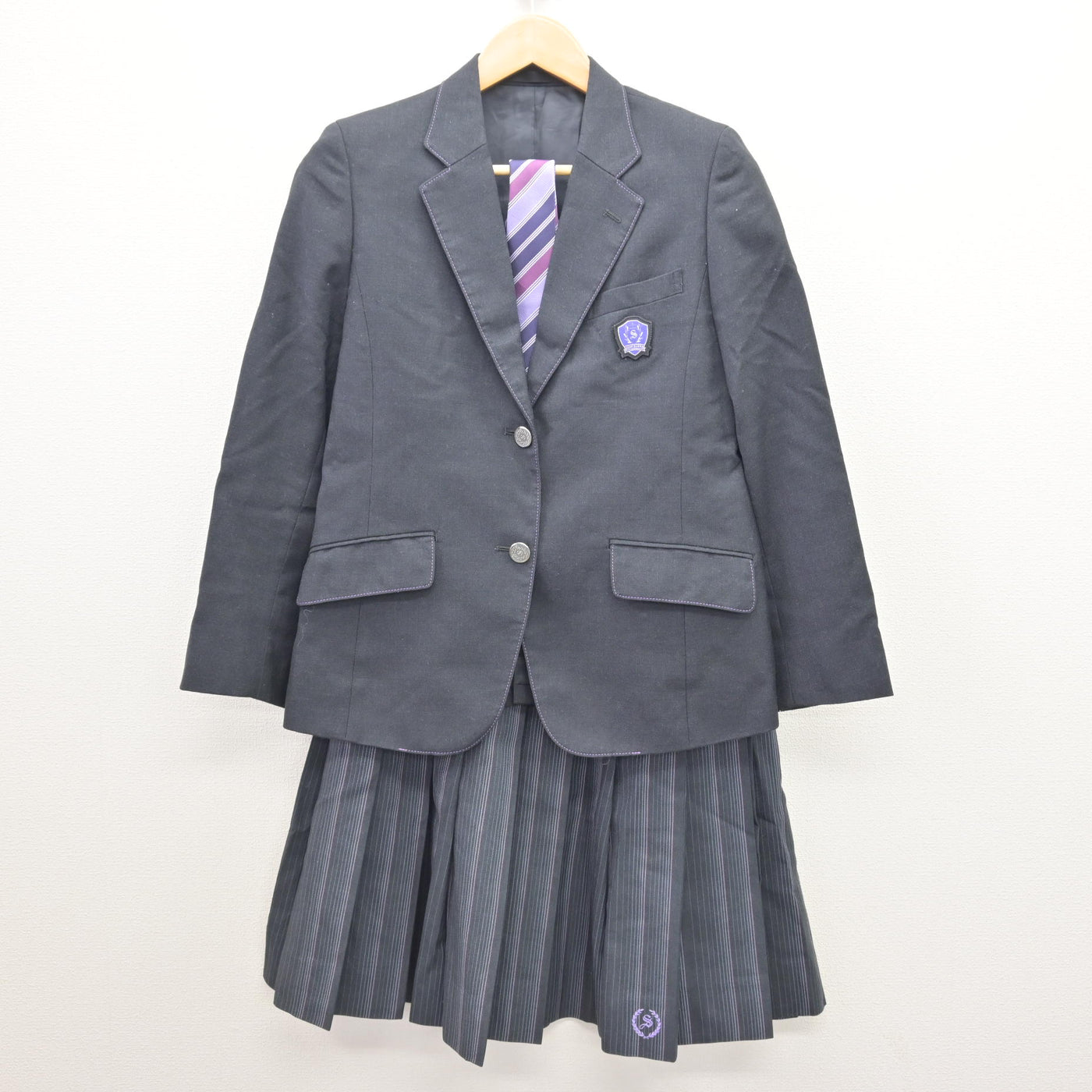 【中古】福岡県 杉森高等学校 女子制服 3点 (ブレザー・スカート) sf121276
