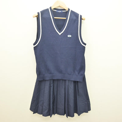 【中古】東京都 大森第二中学校 女子制服 2点 (ニットベスト・スカート) sf121360