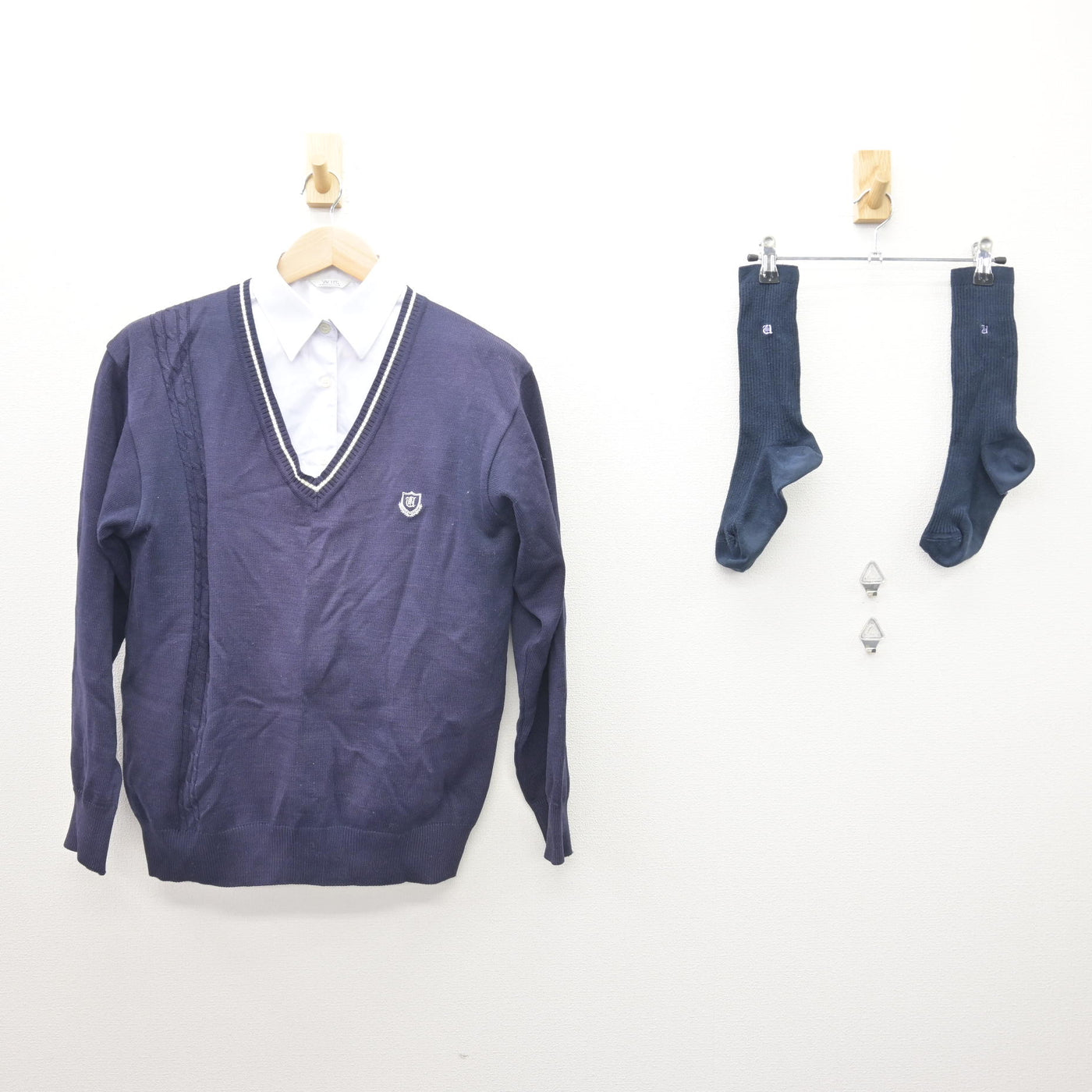 中古】栃木県 宇都宮短期大学附属高等学校 女子制服 3点 (ニット 