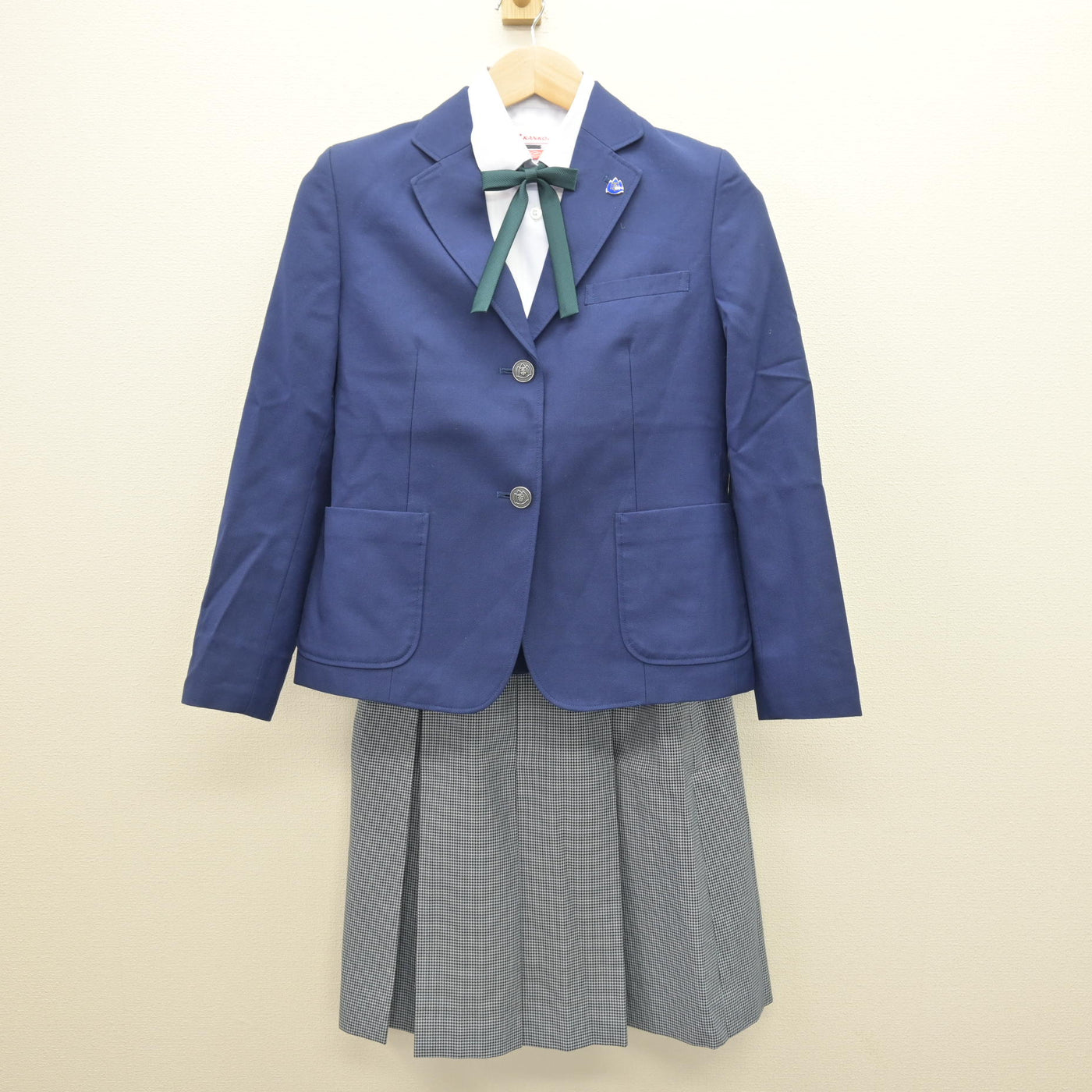 【中古】千葉県 山王中学校 女子制服 5点 (ブレザー・シャツ・スカート) sf121396
