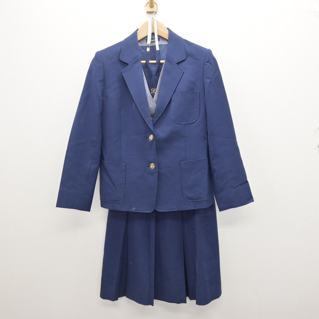 中古】静岡県 籠上中学校 女子制服 4点 (ブレザー・ベスト・スカート